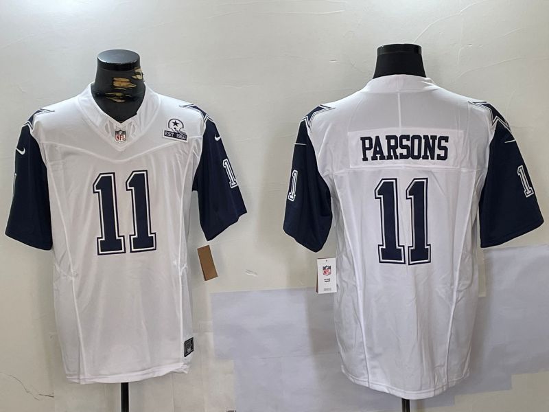 Men Dallas Cowboys #11 Parsons White 2024 Nike Three generations Vapor Limited NFL Jersey style 3->dallas cowboys->NFL Jersey